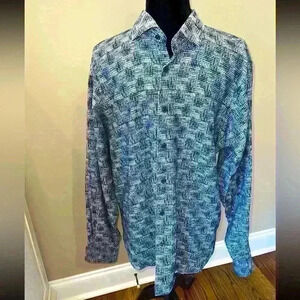 Men’s VISCONTI BLACK button down dress shirt- Size XL